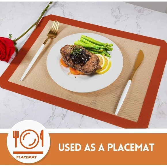 Baking Mat Non-Stick Silicone , Premium Food Safe - Pack of 4 - Picture 3 of 5